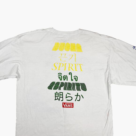VANS "Spirit" Long-Sleeve Graphic Print T-Shirt (White | Size XL) - Picture 3 of 9